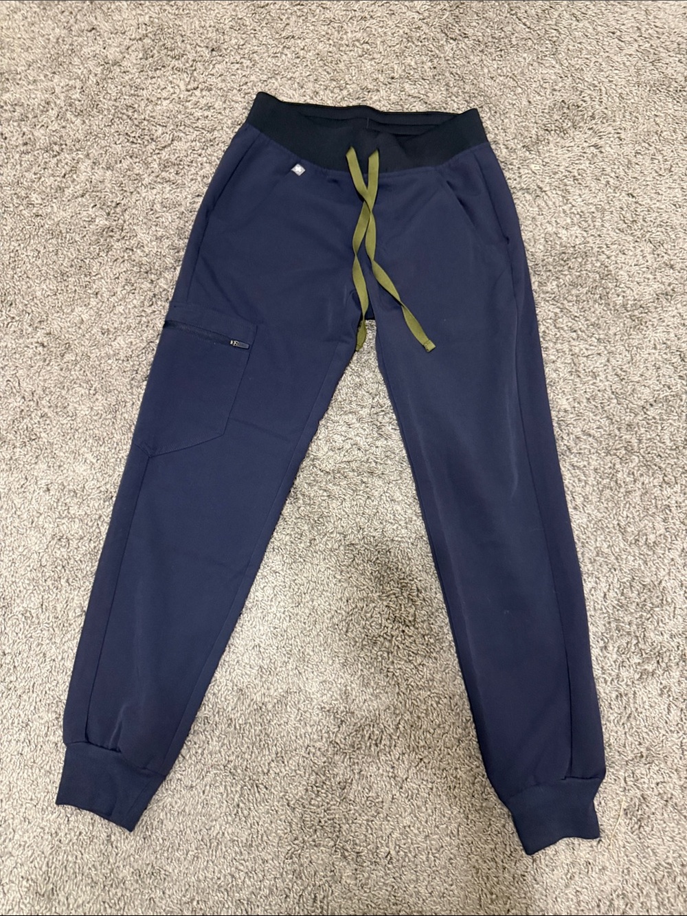 Figs Women’s Navy Jogger Scrub Pant with Olive Drawstring PO#2163